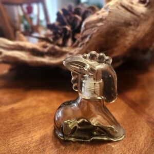 vintage Avon Little Burro donkey-shaped glass cologne bottle. 